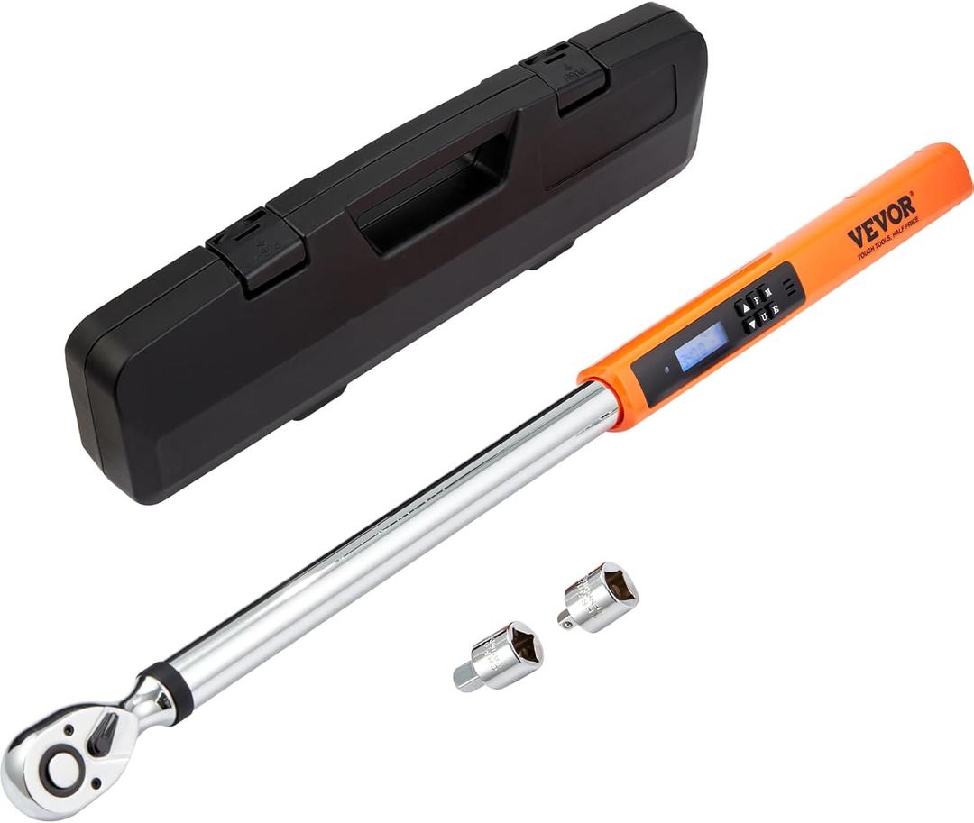 VEVOR Digital Torque Wrench 1/2" Drive(25-250ft.lb/34-340n.m), 2% Torque Accuracy, 3-Mode Adjustable Electronic Torque Wrench with LED Buzzer Calibration