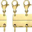 MKCYD Multi Necklace Layering Clasp Strong Magnetic Clasps, Gold and Silver Necklace Separator for Layering, Multiple Jewelry Closures for Layered Look