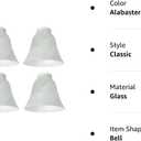 4 Pack Ceiling Fan Light Covers, Transitional Style Replacement Bell Shaped Glass Shade Ceiling Fan Replacement Globes (Alabaster, 4-3/4'')