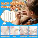 3.4FL OZ Air Dry Clay Glaze & 25pcs Tool Kit, Gloss Clay Varnish Protective Sealant to Prevent Cracking, Scratching & Wear - Pottery Tools for Stippling, Carving, Molding & Shaping Clay Crafts (Gloss)