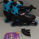 Nattork Inline Skates for Kids Girls Boys with Full Light Up Wheels,Adjustable Safe Durable Inline Skates,Outdoor Roller Skates for Girls Boys Youth Beginners (Medium-Big Kid (1-4 US), Black)