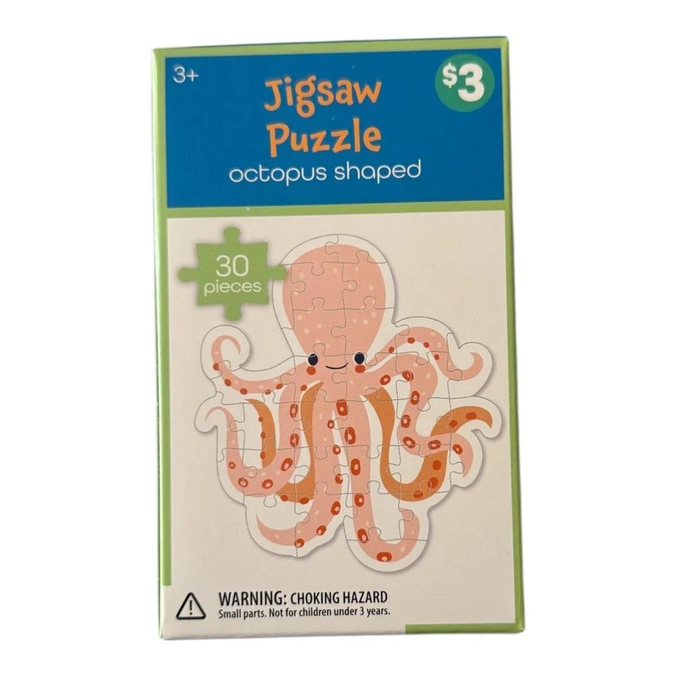 6 Pack Jigsaw Puzzle Octopus shaped 3+, 30 Pieces
