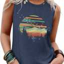 LUXVEER Sleeveless Tank Tops for Women 2026 Summer Casual Blouses Graphic Tees Loose Fit Crewneck Vacation Outfits Shirts