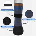 Mihachi Anti Slip Dog Socks, Dog Boots for Hardwood Floors Prevent Licking, Traction Control Waterproof Rubber Sole Paw Protectors for Small Medium Large Dogs, Blue X-Large
