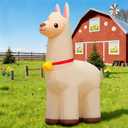 DomKom 6FT Alpaca Llama Inflatables Christmas Spring, Farm Ranch Blow up Animals Cute, Decorations Outdoor Yard Built-in LED Lights Big Large Decor Party Farm Lawn Holiday Outside