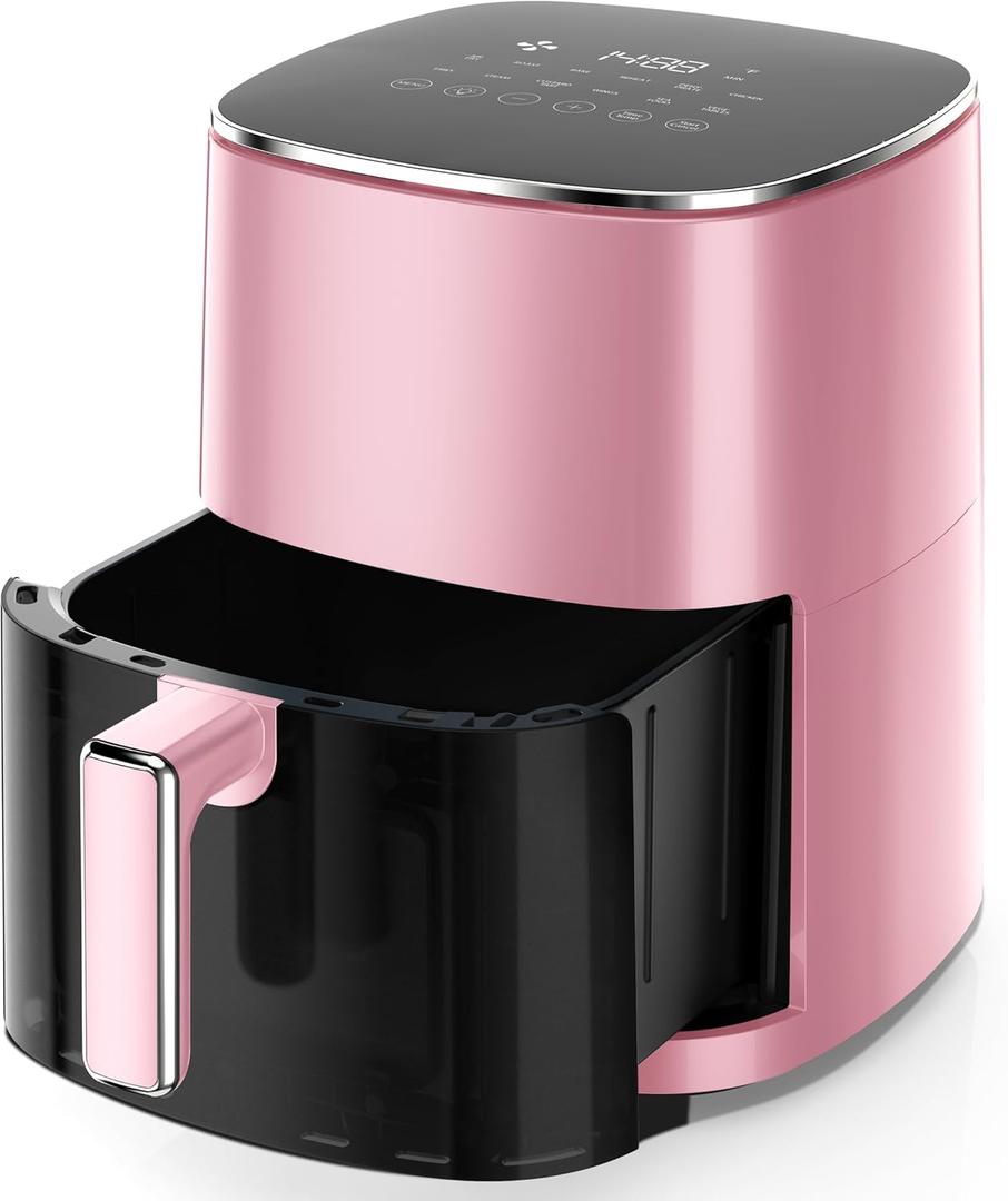 NEWBULIG Air Fryer, 6QT Square Airfryer with Visual Window, 400 Fast Heating Air Fryers Oven with Timer, Auto-Off, Non-Toxic & Non-Stick, Multiple 12 Modes for Roast, Bake, Dehydrate, Fry, Reheat