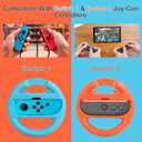 3 x Lyvix Steering Wheel for Nintendo Switch 2/1 Joy-Con Christmas Gift, Racing Wheel Compatible with NS2/NS/OLED for Mario Kart World 2025, Ergonomic Accessories with Quick Release & Installation Grips