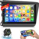 Car Stereo for Honda Civic 2012 2013 2014 2015 with Bluetooth,Podofo Android 13 9 Inch Touchscreen Car Radio Receiver with GPS Navigation/Mirror Link/WiFi/SWC/USB/FM/RDS + AHD Backup Camera