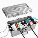 Medium Outdoor Electrical Box Weatherproof,IP54 Weatherproof Connection Box w/6 Cable Entry,Outdoor Extension Cord Waterproof for Timer Outlet,Plugs,Sockets,Holiday Light Decoration(Gray)
