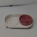 Elevated Slow Feeder Dog Bowls - Ceramic Food and Water Bowl Set with Stand - Raised Pet Dishes for Small and Medium Sized Dogs (Pink)