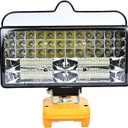 7 Inch LED Work Light with Adjustable Brightness Waterproof Aluminum Housing Portable Flood Light for Workshops Job Sites and Outdoor Projects(Yellow), 1 pcs