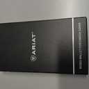 ARIAT Men's Rodeo Style Wallet, Genuine Leather with Debossed Logo, Multiple Card Slots, ID Window, Medium Brown