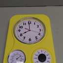 Lily's Home (9.5 Inch x 13.3 Inch Retro Kitchen Wall Clock, Vintage Wall Clock with a Thermometer and 60-Minute Timer, Ideal for Any Kitchen, Office, or Diner (Yellow)