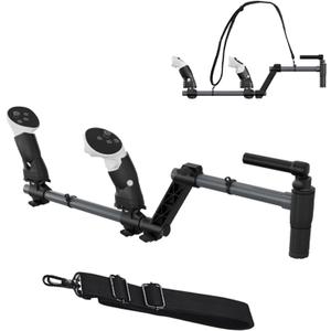 Magnetic VR Gun Stock for Quest 3, Rifle Grip VR Stock Controller Accessories Compatible with MetaQuest 3s, Lightweight & Quick Removable Quest3 Control Magnetic Gunstock Adapter (Black)