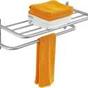 Sagetta 24 Inch Bahtroom Hotel Towel Rack Shelf with Bar Wall Mounted Brushed Nickel Stainless Steel for Wall House Lavatory and Hotel, Rustproof