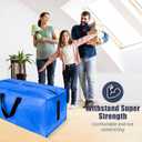 HOMESURE 8 Pack Large Strong Moving Bags with Zippers & Carrying Handles - Water-Resistant - Heavy Duty Storage Tote for Space Saving, Fold Flat, Alternative to Moving Box (Sky Blue)