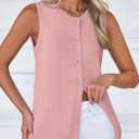 PRETTYGARDEN Sweater Vest Tops for Women 2026 Lightweight Summer Cardigan Sleeveless Button Up Knit Casual Spring Clothes (Pink, XL)