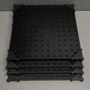 Peg Board,Steel Organization Panels, Ideal for Garage Tool Storage, Office Organization, Craft Room, Kitchen,Pack of 4 (Black, 4-12X12)