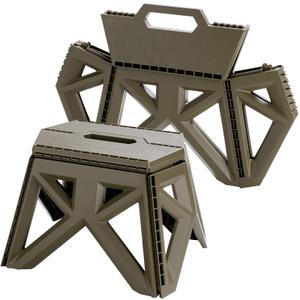 X-Haoware 9.2" Collapsible Step Stool in Green - Non-Slip, Lightweight & Portable Footstool for Home, Office & Camping | Easy Storage, Compact Design, 1 Piece