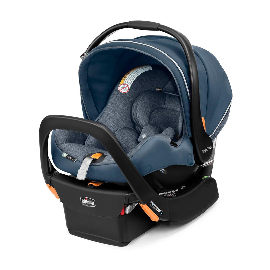 Chicco KeyFit Max Zip ClearLux Infant Car Seat and Base, Rear-Facing Seat for Infants 4-30 lbs., Zip-Open Privacy Shield, Compatible with Chicco Strollers, Baby Travel Gear | Midori/Blue, Exp Oct 2031