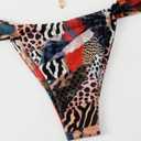 RoseSeek Women's 2 Piece Leopard Floral Bathing Suit Wireless Triangle Swimsuit High Waisted Bikini Sets (Black, XS)