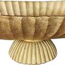 14.5" Large Decorative Long Bowl decor - Fluted Scalloped Decorative Bowls for Home Decor - Ruffle Decor,Stylish Key Bowl for Entry Table,Decorative Fruit Bowls for Kitchen Counter,Golden