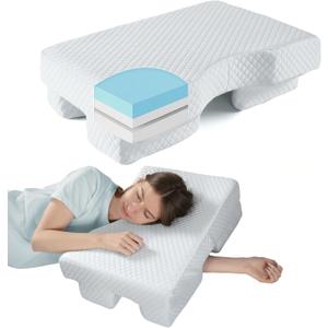 Side Sleeper Pillow with Arm Hole - Adjustable Shoulder Pillow for Side Sleepers, Memory Foam Pillow Provides Support & Reduces arm Pressure, Cooling Arm Pillows, Rotator Cuff Pain Relief