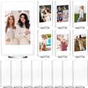 Marspark 15 Pcs 2x3inch Acrylic Photo Frame with Base Acrylic Photo Display Mini Picture Frames Double Sided Desktop Display Vertically for Film Mini Picture Ornaments(Clear,Square)