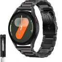 Band Compatible with Samsung Galaxy Watch 7 6 5 4 Band 40mm 44mm 45mm/Watch 6 4 Classic 42mm 46mm 43mm 47mm,Metal Stainless Steel Bands Strap Men Women,NOT for Galaxy Watch Ultra 47mm(2024) (Black)