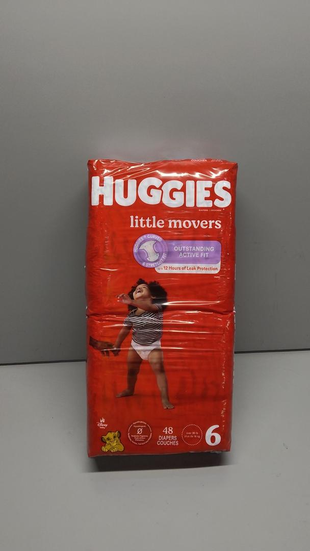 Huggies Size 6 Diapers, Little Movers Baby Diapers, Size 6 (35+ lbs), 50 Count (2 packs of 25), Packaging May Vary