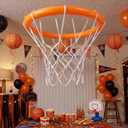 Lewtemi 1 Set Basketball Hoop Party Decorations, 27.6 in Inflatable Basketball Hoop with Net Hanging Decor for Senior Night, Sport Theme Birthday, College Sports Celebration Indoor Outdoor Decor