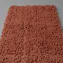 FRESHMINT Chenille Bathroom Rugs Mat 24"x17",Non-Slip Bath Mat for Bathroom Floor & Bathtub, Washable Soft Shower Shag Bath Rugs, Durable Fluffy Thick Water Absorbent Microfiber Shower Mat, Coral