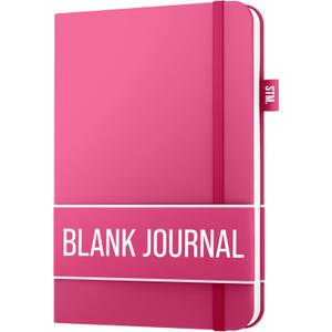 A5 Blank Journal Notebook | Plain 150 pages, 120gsm thick paper, 2 bookmarks, penloop, Acid-Free Paper | Scribbles That Matter Men and women journals for writing, (5.75" x 8.25") | Pink