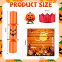 6 Packs Halloween Crackers Thanksgiving Crackers No Snap Party Favors with Wind up Pumpkin Paper Hat Holiday Table Favor Supplies Racing Game for Adults Fall Autumn