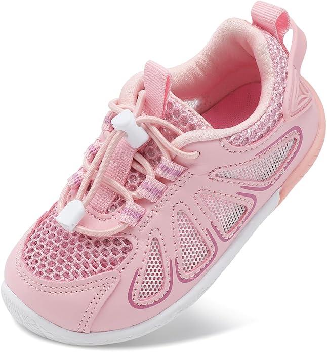 BARERUN Toddler Shoes Boy Girl Sneakers Lightweight Breathable Barefoot Running/Walking Shoes Toddler Tennis Shoes with Adjustable Tightness 153, 6.5-7 Toddler