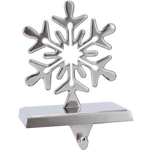 Snowflake Christmas Stocking Hangers for MantelSnowflake Christmas Stocking Holders for Fireplace Mantel Hooks Hanger for Christmas Snowflake Stockings Clip for Christmas Decoration (Snowflake)