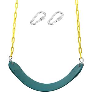 Heavy Duty 66 Inches Chain Plastic Coated Swing Seat Replacement Swing Set Accessories Outdoor (Green)