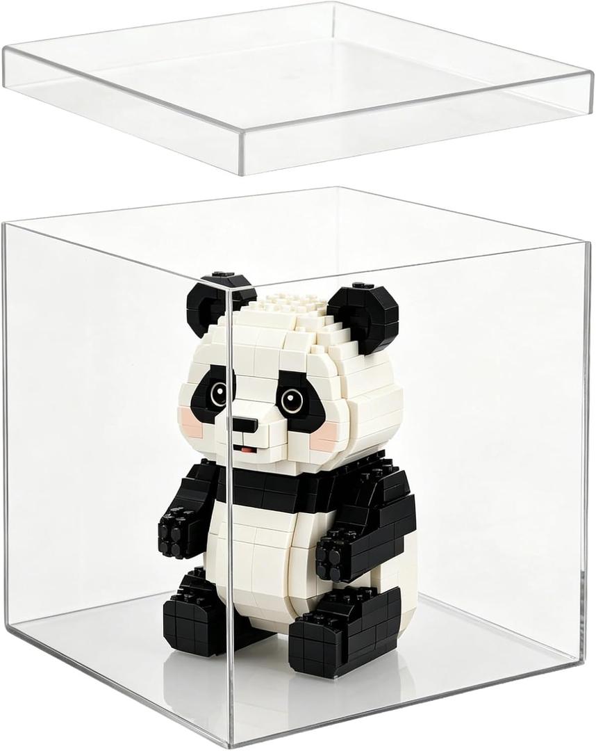 Clear Acrylic Box with Lid, Square Storage Container for Display, Transparent Cube Box, Display Organizer for Figurines, Candy, Jewelry, Cosmetics, Flowers, Vanity Accessories(20 * 20 * 20)