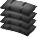 200 LBS Umbrella Base Weights Sandbags, 4 Packs Sand Bags for Weight, Weatherproof Fillable Heavy Duty Weight Sandbag for Outdoor Furniture Backyard Umbrella Garden Trampoline Poolside Accessories (Black)