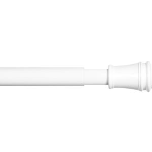 Kenney - Rogers Twist & Fit No Tools Camlock Tension Curtain Rod, 28 to 48 Inches, 5/8" Diameter, White Extendable, No Drilling, Easy Install for Windows