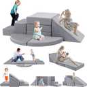 5pcs Foam Climbing Blocks for Toddlers 1-3, Safety First Baby Climbing Blocks Indoor,Soft Play Toys for Infant, Ideal Crawling and Exploration Play Set for Baby Gym/Toddler Playground