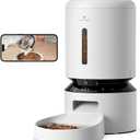 PETLIBRO Automatic Cat Feeder with Camera, 1080P HD Video with Night Vision, 5G WiFi Pet Feeder with 2-Way Audio, Low Food & Blockage Sensor, Motion & Sound Alerts for Cat & Dog Single Tray (5L-Camera, White)