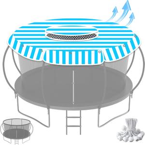 Trampoline Shade Cover 14 Ft Round with Air Vent Anti-UV No Standing Water Suitable for 14Ft Round Trampoline Accessories 14ft Blue