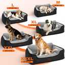 Dog Bed for  Dogs, Rectangle Washable Orthopedic Dog Bed, Soft Calming Sleeping Bed Durable Pet Cuddler with Anti-Slip Bottom, 31”x26”x7”, Black