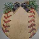 KOCOART Door Wreath for Front Door Vintage Baseball Softball Rustic Farmhouse Hanging Door Sign Round Red Lace Seam Wall Decoration for Home Porch Bedroom Office Garden Indoor Outside (Pattern3)