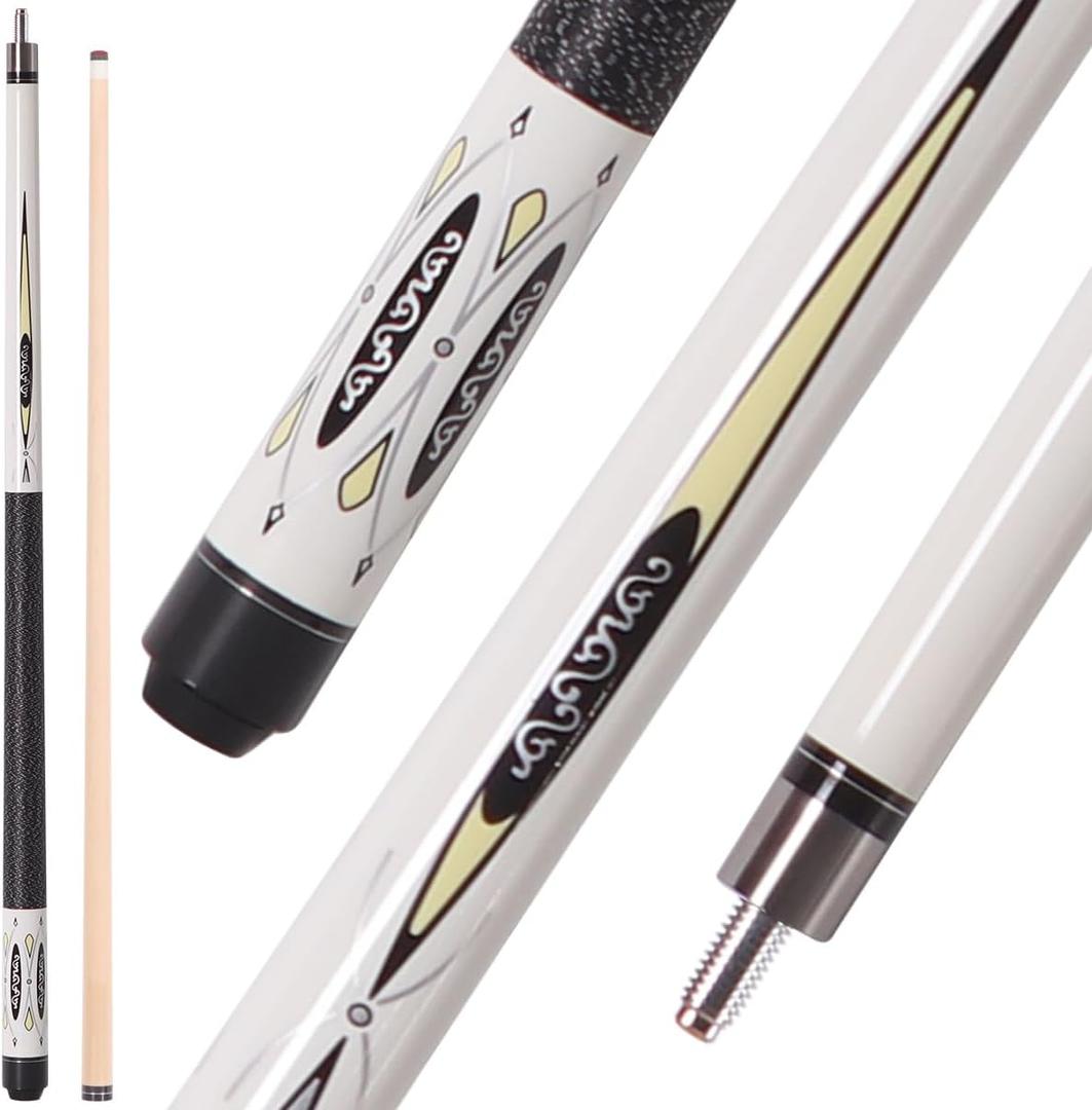 Canadian Maple Pool Cue Sticks (10mm/11.5mm/13mm Tip), 58" 2-Piece Pool Sticks for Adults with Low Deflection Shaft,Billiard Sticks for Home, Bar, and Tournament Play