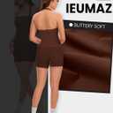 Ieumaz Workout Halter Tank Tops for Women with Built in Bra Sleeveless Backless Square Neck Longline Gym Yoga Top (Red, XS)