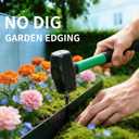 Kryonix Landscape Edging, Garden Edging 2 Inch Tall 66 FT Plastic Flexible with 100 Stakes for Gardens, Lawns, Landscaping, Flowerbeds