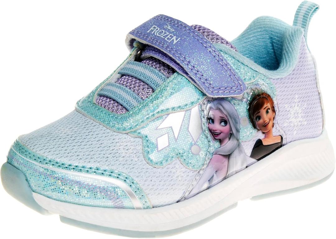 Disney Girls' Frozen Sneakers - Laceless Light-Up Running Shoes (Toddler/Little Girl) (Purple Blue), Size: 9 Toddler