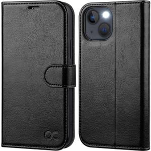 OCASE Phone 14 Plus Wallet Case, Durable PU Leather Flip Folio Case with 3 Card Holders, RFID Blocking, Shockproof TPU Inner Shell, Protective Phone Cover for Women Men, 6.7 Inch, Black